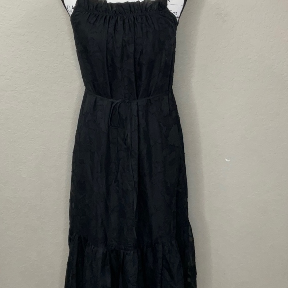 283 - Sam Edelman NWT Black Spaghetti Strap Tiered Midi Dress, Size 2 - Picture 2 of 7
